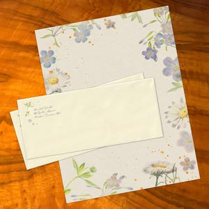 No me olvides, lujoso juego de papelería hecho a mano para escribir cartas, personalizado, 12 hojas/10 sobres