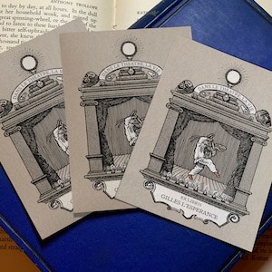 Coviello, Dans le Theatre, Le Vie, Personalized Ex-Libris Bookplates, Crafted on Traditional Gummed Paper, 2.5in x 4in, Set of 30
