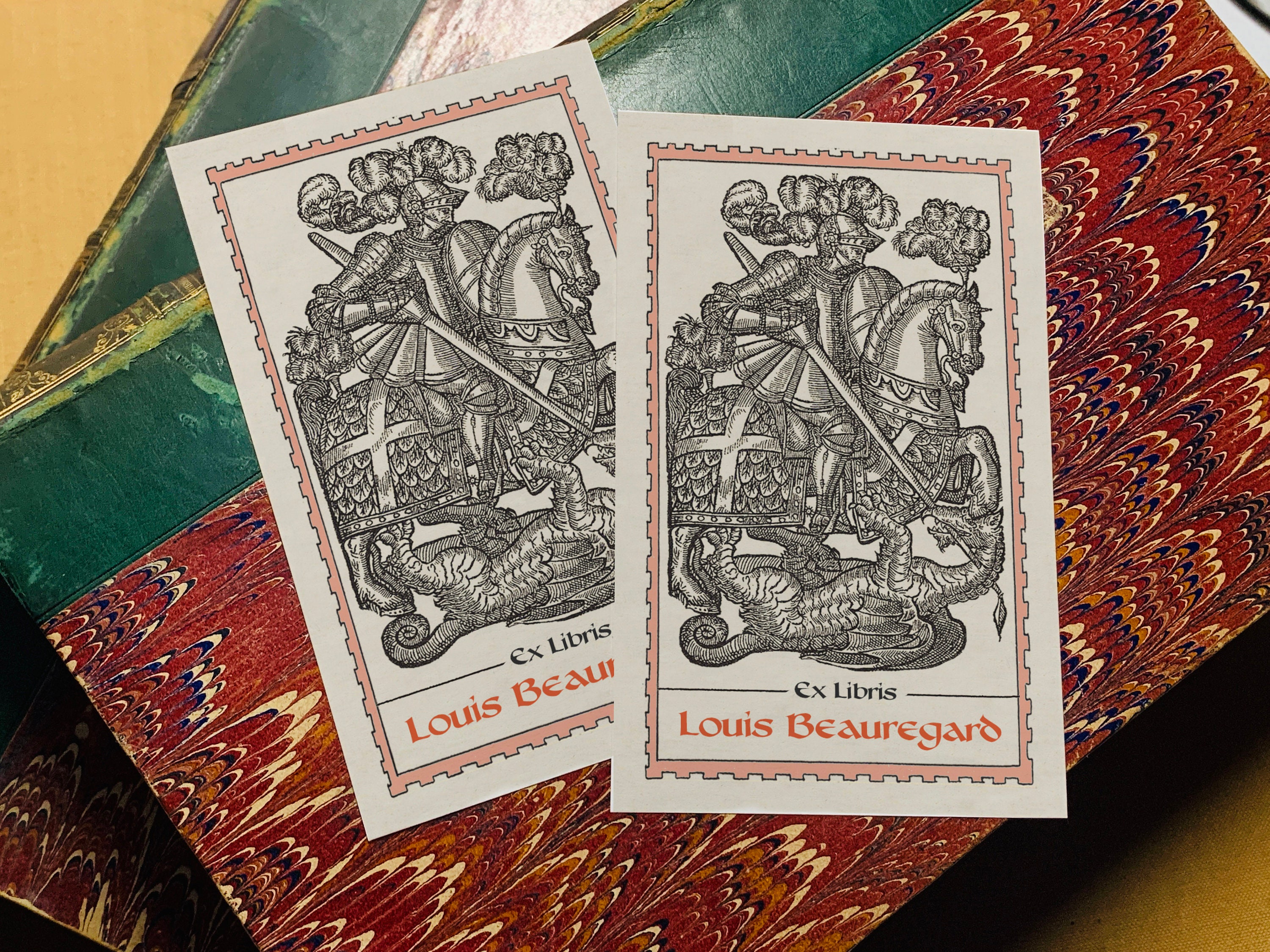 The Dragon Slayer, St. George, Personalized Ex-libris Bookplates