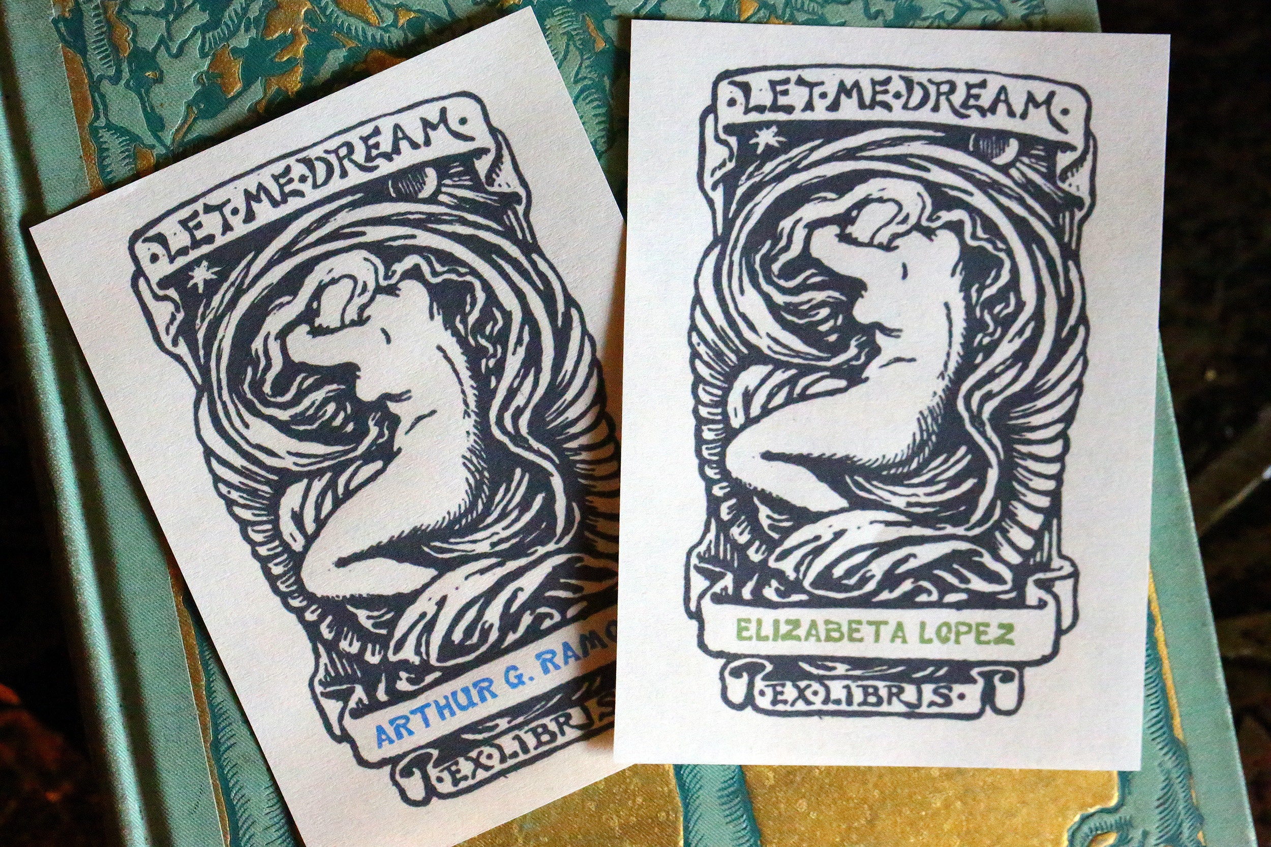 Let Me Dream Personalized Erotic Ex Libris Bookplates Etsy