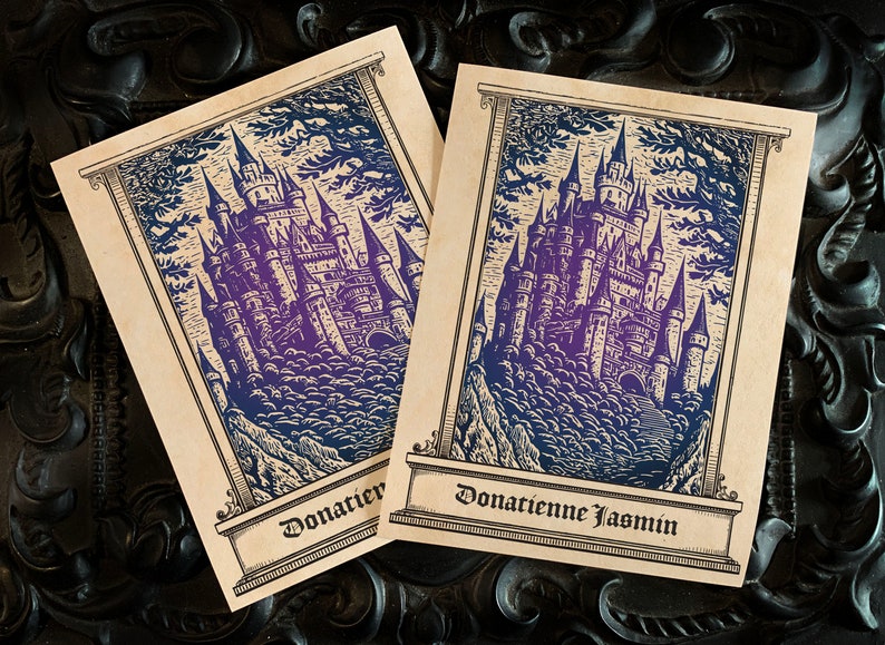 Fantasy Castle, Personalized Ex-Libris Bookplates, Crafted on Traditional Gummed Paper, 3in x 4in, Set of 30 image 7