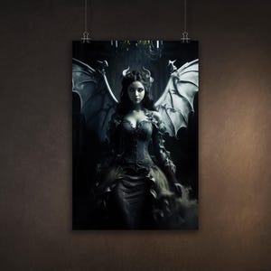 Dark Angel, Dark Fantasy Succubus, Gothic Poster/Art Print, Available in Multiple Sizes
