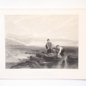 The Prawn Fishers by W. Collins, Steel Engraving by J. T. Willmore, 1860