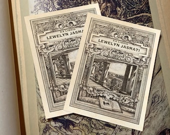 Bucolic Vista, Personalized Ex-Libris Bookplates, Crafted on Traditional Gummed Paper, 3in x 4in, Set of 30