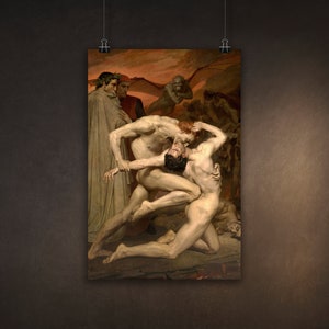 Dante and Virgil by William Bouguereau, Poster/Digital Art Print, Available in Multiple Sizes