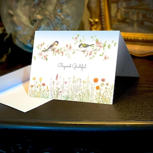 Beyond Grateful, Summer Meadow, carte de voeux de remerciement avec enveloppe blanche, 5 x 7 pouces