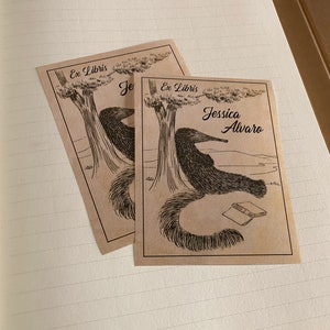 Anteater, Personalized Ex-Libris Bookplates, Crafted on Traditional Gummed Paper, 3in x 4in, Set of 30