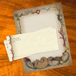 Cabinet of Curiosities, Luxurious Handcrafted Stationery Set for Letter Writing, Personalized, 12 Sheets/10 Envelopes