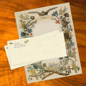 Palomas caligráficas, lujoso juego de papelería artesanal para escribir cartas, personalizado, 12 hojas/10 sobres
