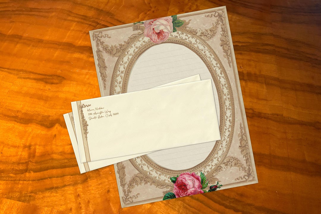 Vintage Victorian Rose, Luxurious Handcrafted Stationery Set for Letter ...