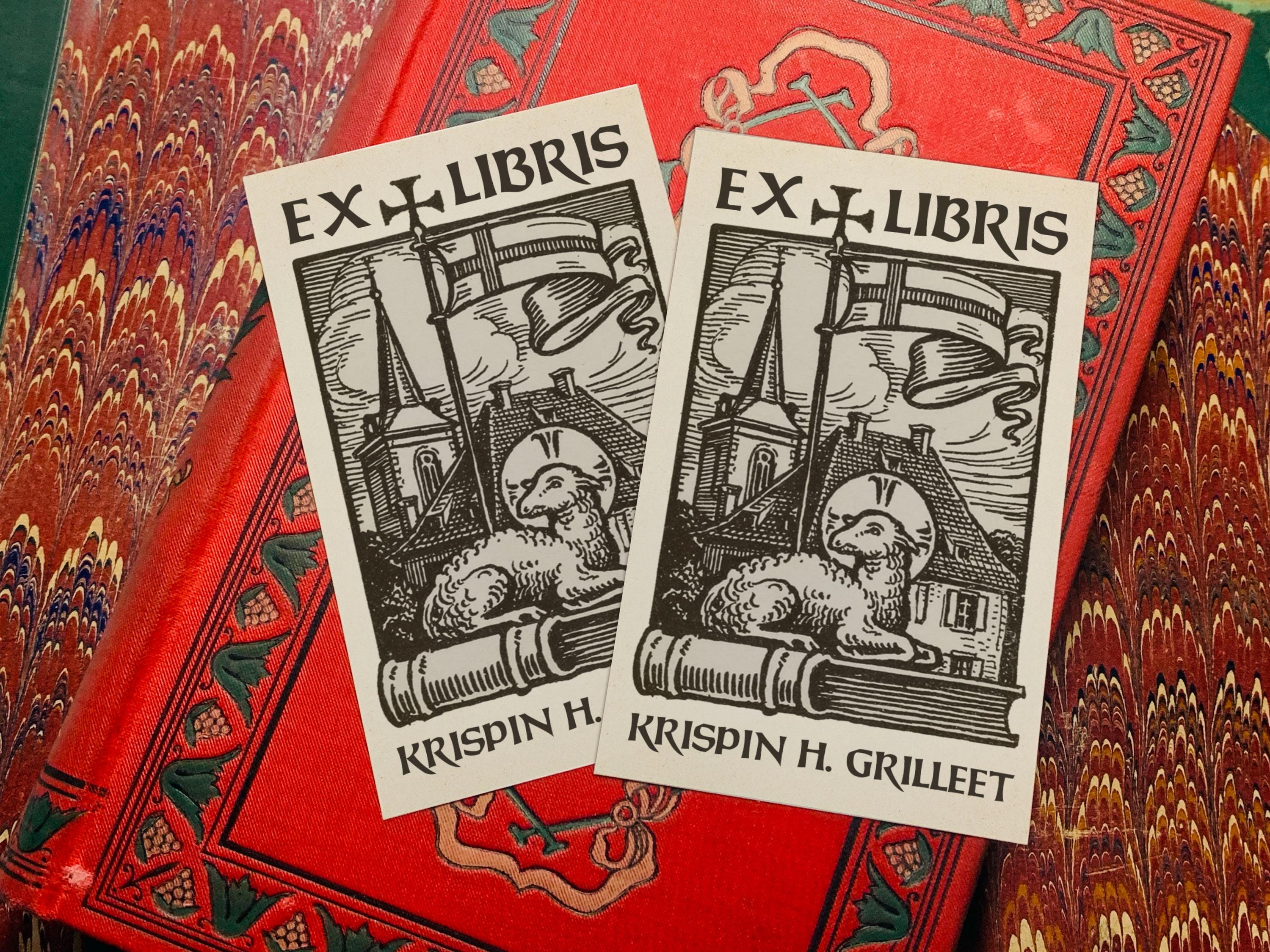 Lamb of God, Personalized Christian Ex-libris Bookplates, Crafted