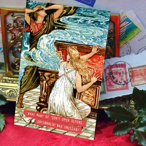 Postales/tarjetas de felicitación paganas de la Saturnalia de Pandora's Box, diseño exclusivo, 12 tarjetas