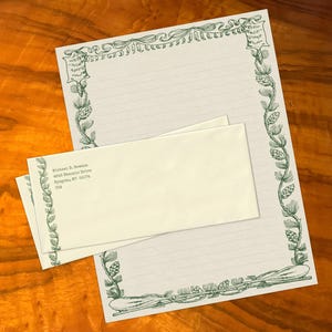 Rugged Outdoors, lujoso juego de papelería artesanal para escribir cartas, personalizado, 12 hojas/10 sobres, disponible en 4 estilos/colores