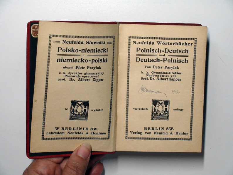 Dutch and Polish Vintage Dictionary, Neufelds Worterbucher, Peter Parylak, c1917 image 5