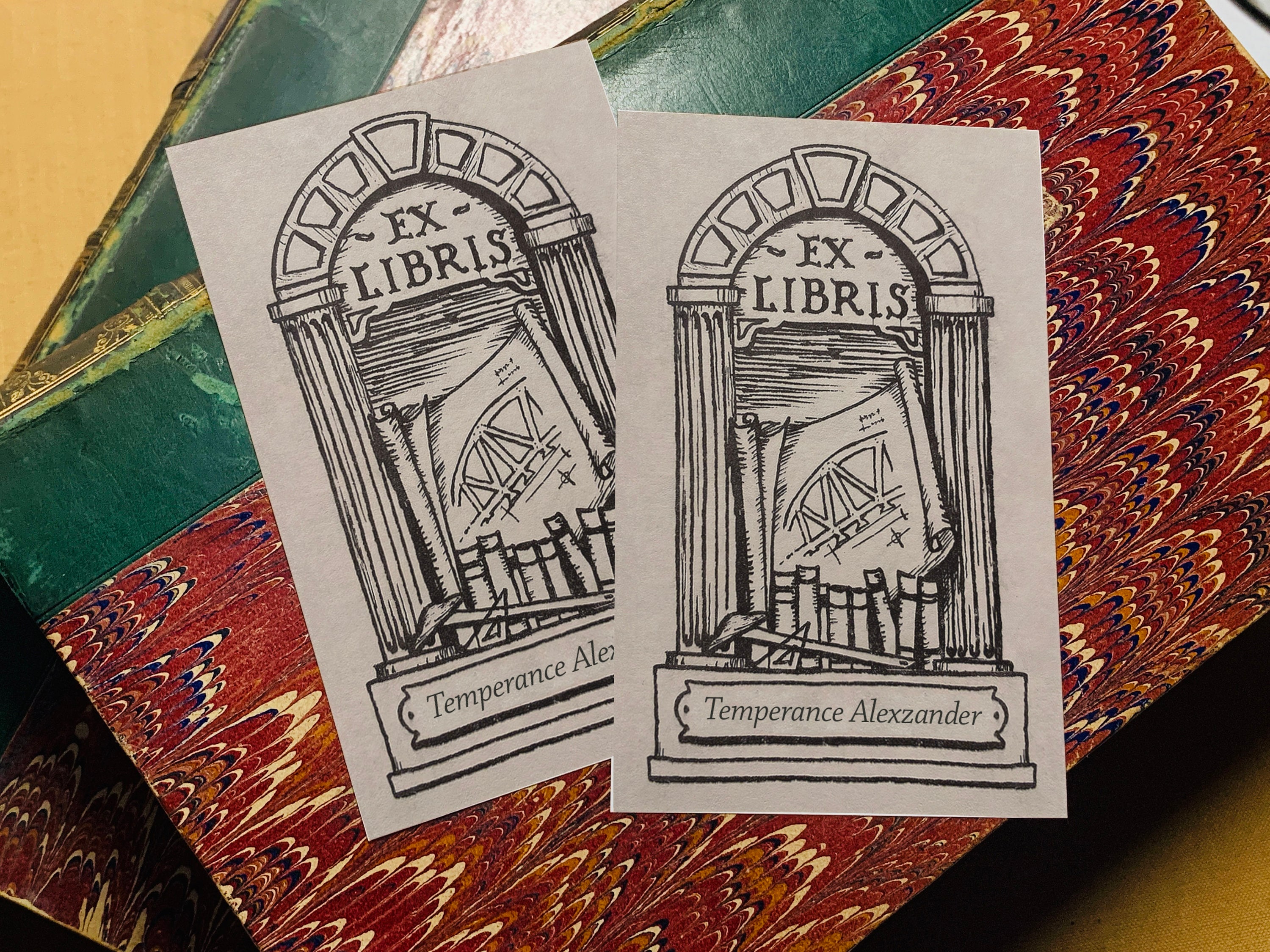 Architectural Arch, Personalized Ex-libris Bookplates