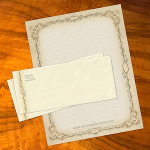 Chatterley, lujoso juego de papelería artesanal para escribir cartas, personalizado, 12 hojas/10 sobres