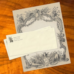 Royal Lions, lujoso juego de papelería artesanal para escribir cartas, personalizado, 12 hojas/10 sobres