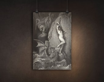 Andromeda by Gustave Dore, Greek Mythology, Dark Academia, Poster, Art Print, Available in Multiple Sizes