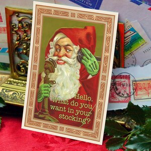 Stalker Santa, Lustige Weihnachtspostkarten, 10 cm x 15 cm, 12 Stück