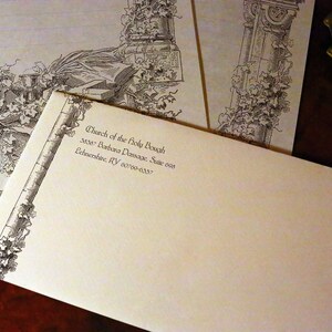 Church Window, Luxurious Christian Stationery, Personalized and Handcrafted, 12 Sheets/10 Envelopes, Available in Two Colors image 6