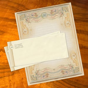 Rapsodia Etérea, lujoso juego de papelería artesanal para escribir cartas, personalizado, 12 hojas/10 sobres