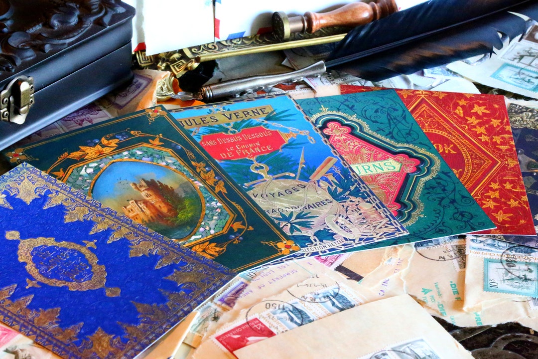 Distinguished Book Bindings Postcard/greeting Card Set for