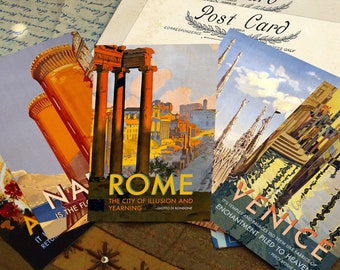 Dreaming of Italy Postcard/Greeting Card Set, Exclusively Designed, 6 Designs, 12 Cards