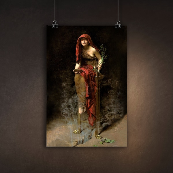 Priestess of Delphi, by John Collier, Exquisite Digitally Printed, Poster, Available in Two Sizes