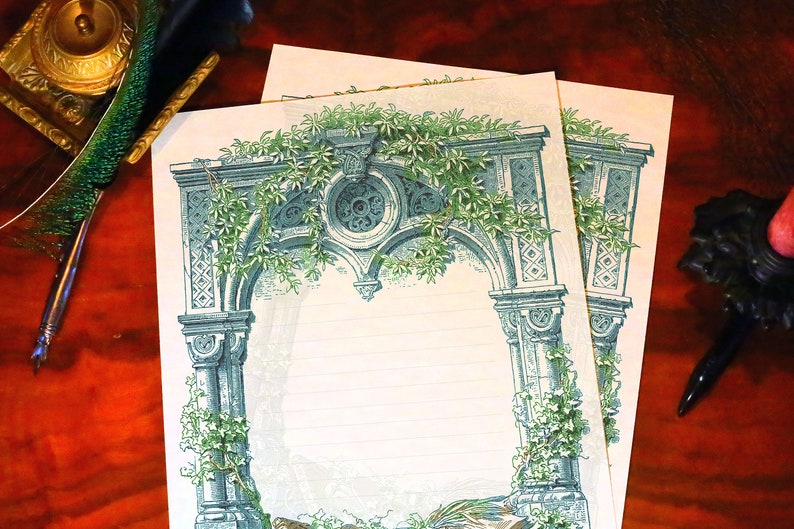 Church Window, Luxurious Christian Stationery, Personalized and Handcrafted, 12 Sheets/10 Envelopes, Available in Two Colors image 5