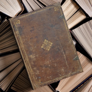 Väderbiten bindning, Dark Academia, tryckt inbunden linjerad journal med 150 perforerade sidor, 5,75 x 8 tum, ej läder!