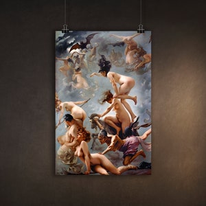 Witches going to their Sabbath by Luis Ricardo Falero, Museum Quality Poster/Print, Available in Multiple Sizes