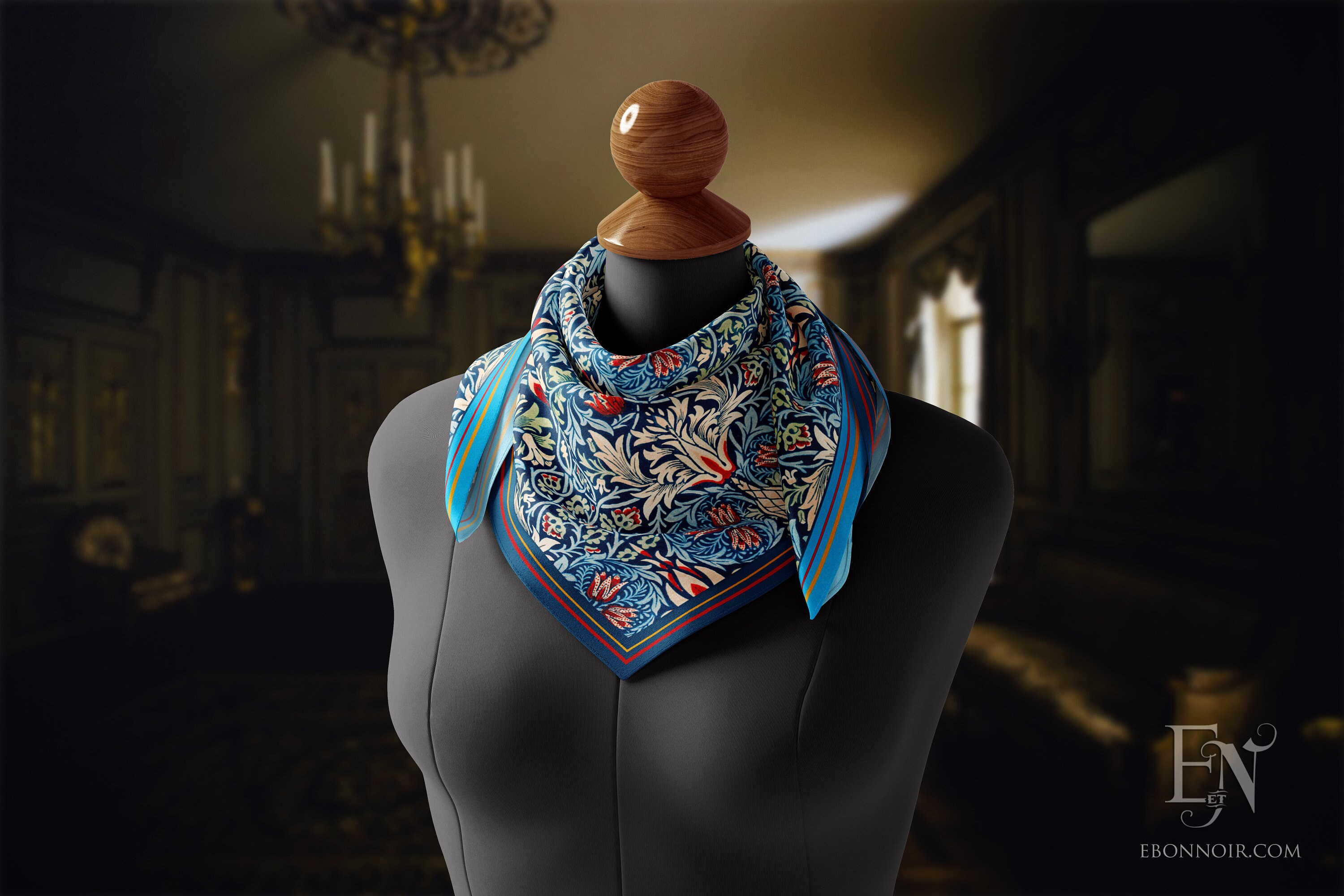 William Morris Snakehead Pattern Luxurious Square Scarf Etsy