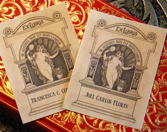 Nude Venus, Personalized Erotic Ex-Libris Bookplates, Crafted on Traditional Gummed Paper, 3in x 4in, Set of 30