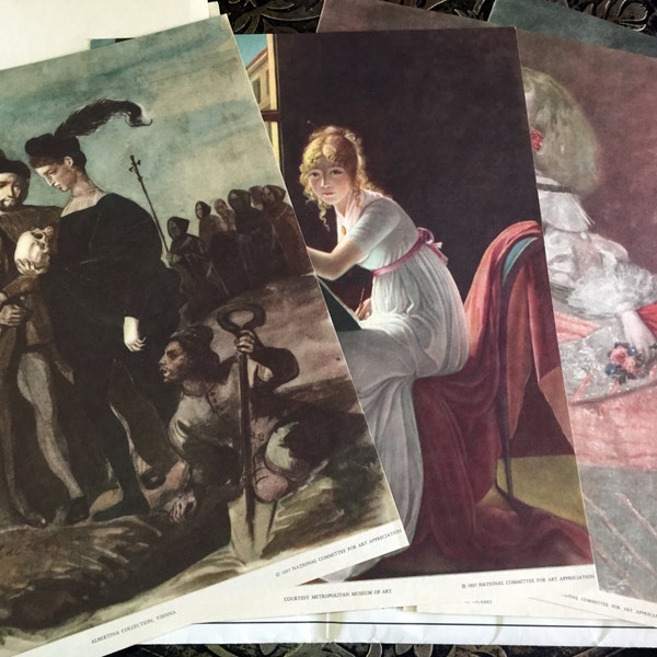 Fantastic Folio of Lost Masterpieces, 18 Lithographs of Famous Paintings, Reproduced in Wonderful Color, 1930's Depression-Era Art Project