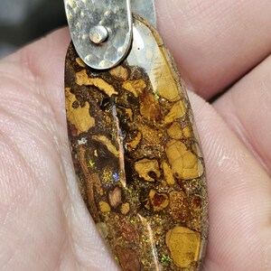 Silver Bail + Boulder Opal with great colour (JSMP1)