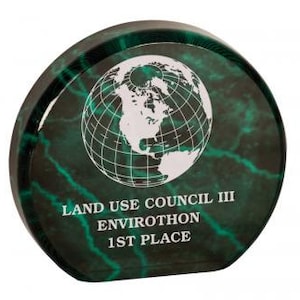 4.5 inch Acrylic Circle Award, elegant award, corporate engraved awards, personal achievement award, office award gift, appreciation award