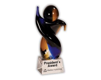 Twisted Body Sculpture Custom Engraved Award – Philanthropy Recognition – Professional Achievement Trophy