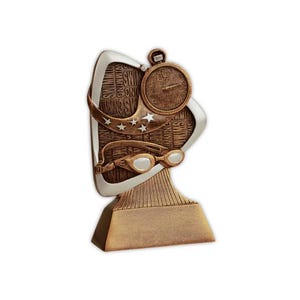 Trophée de natation personnalisé en résine des triades - Reconnaissance individuelle ou par équipe