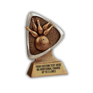 Bowling Personalized Triad Resin Trophy – Team or Individual Recognition