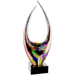 Dual Rising Glass Sculpture Custom Engraved Award – Corporate Recognition Gift – Professional Achievement image 2