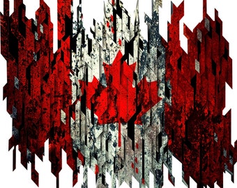 Distressed canadian flag decal, full color canadian flag decal, canada flag sticker, texan flag laptop sticker, vinyl decal, vinyl sticker