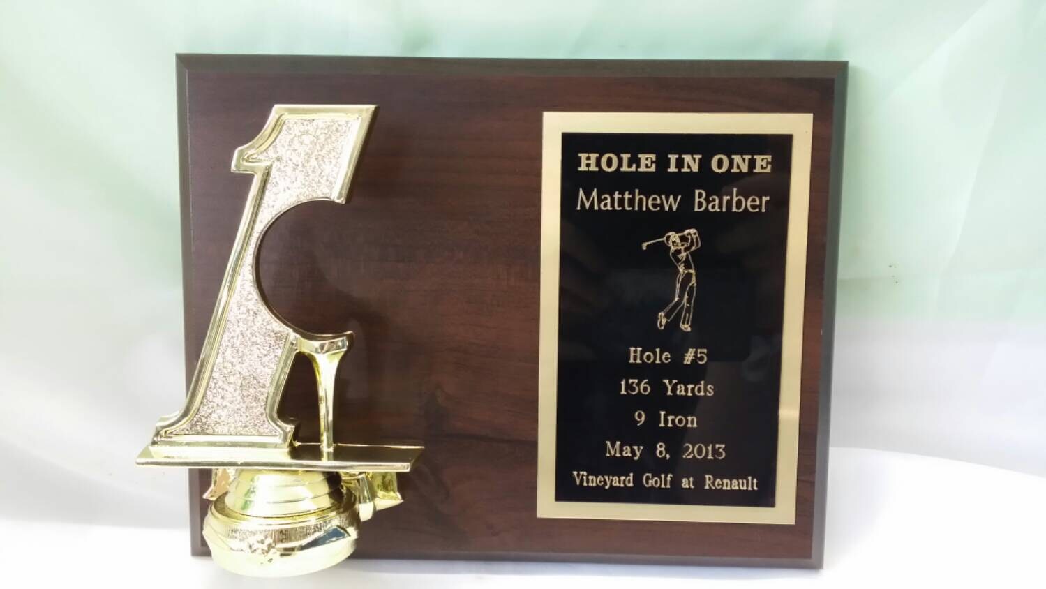 Hole in One Plaque, Personalized Hole in One Plaque, Male Golf Plaque, Female Golf Plaque, Hole
