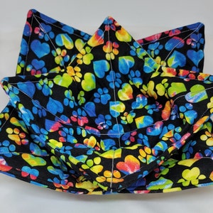 Microwavable Bowl Cozy, Hot Bowl Holder, Paw and Heart Print gift, microwave bowl holder, Paw print and  heart pot holder, Hot pad, paws