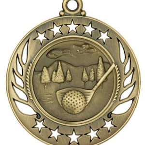 golf medal, gold golf medal, silver golf medal, bronze golf medal, sport medals, engraved medals with neck ribbons