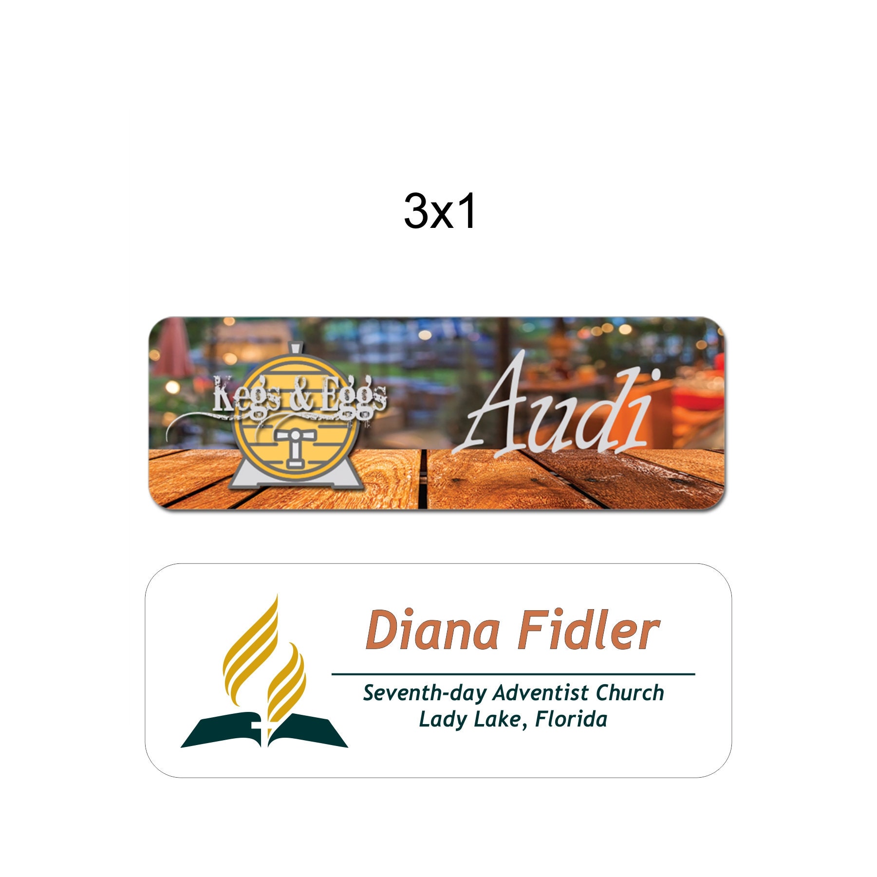 Custom Full Color Name Tag, Personalized Office Badge - Multiple Size ...