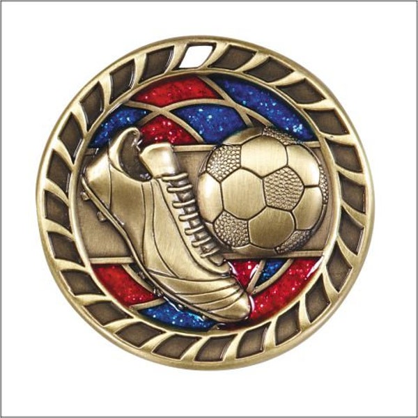 Glitter soccer medal engraved , gold glitter soccer medal, silver glitter soccer medal, bronze glitter soccer medal, engraves soccer medals