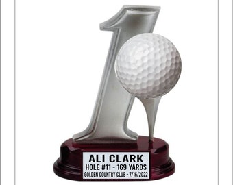 Golf Hole in One Personalized Silver Trophy – Individual Recognition, Gift