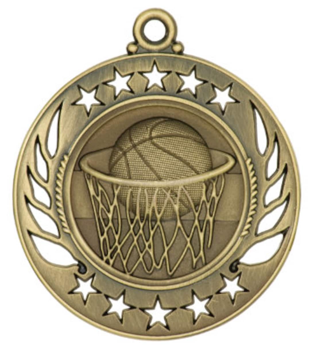 Basketball Medal, Sport Medals, Engraved Medals With Neck Ribbons