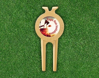 Gepersonaliseerde, aangepaste reparatietool voor golfspullen - cadeaus voor hem - gouden of zilveren afwerking