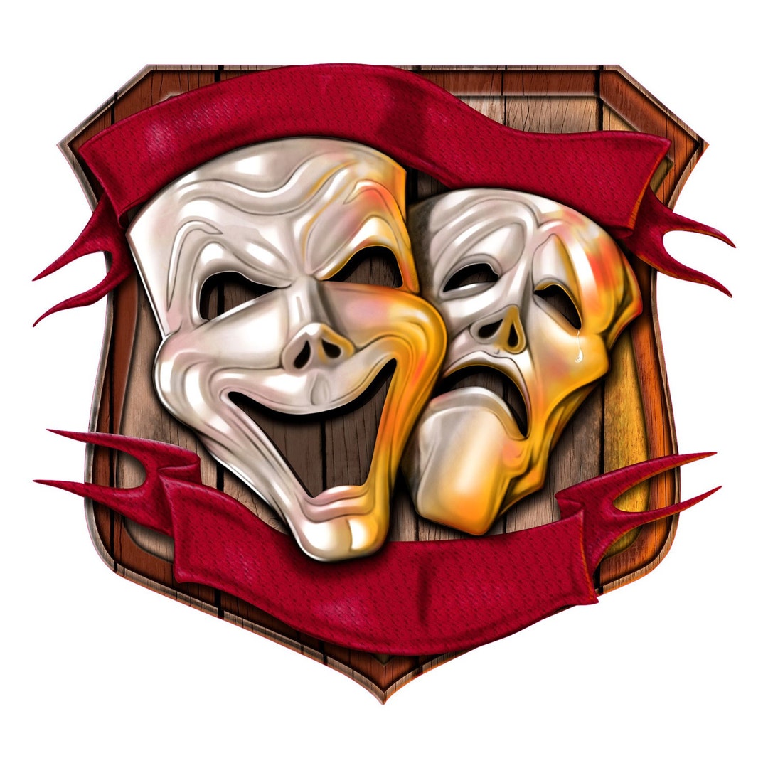 Drama Mask Decal Full Color Drama Mask Decal Drama Sticker Etsy